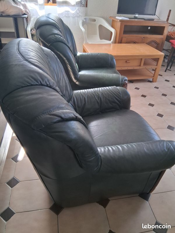 Vends fauteuil vert fonce (image 2)