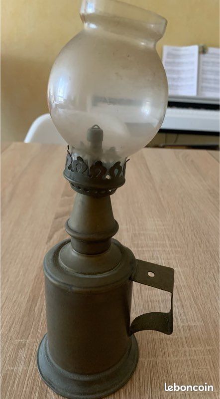 Lampe pigeon ancienne & globe verre (image 1)