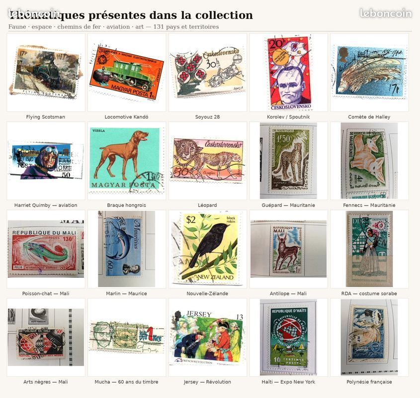 Collection 3239 timbres 131 pays + album Yvert & Tellier (image 1)