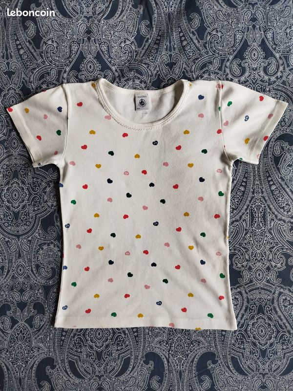 Petit Bateau T-Shirt Fille Manches Courtes – Coton Bio Ultra Confortable Et Écologique