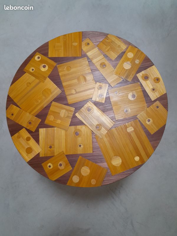 Queridon ,marqueterie de paille (image 5)