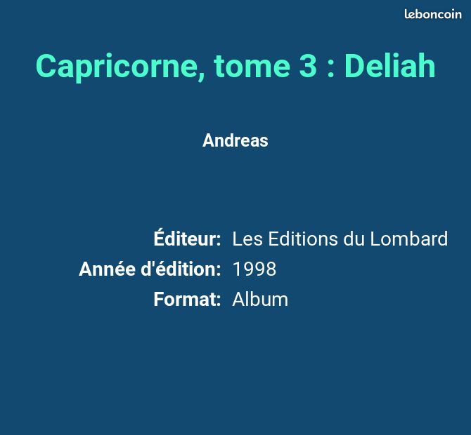 Capricorne, tome 3 : Deliah - Andreas (image 2)