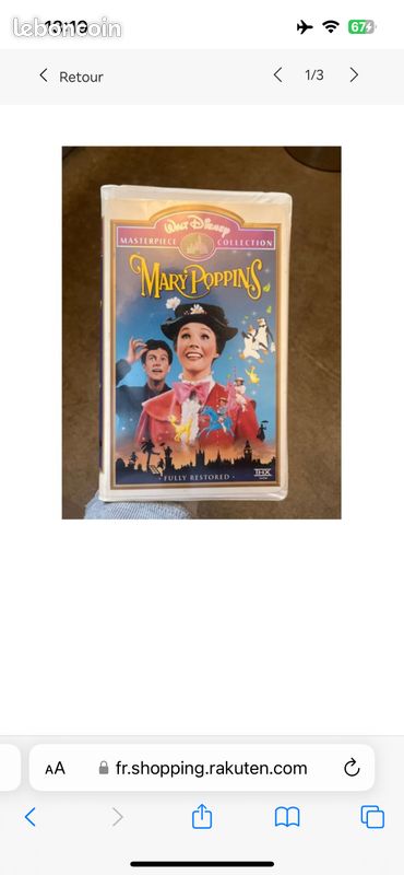 Film VHS. WHALT DISNEY MASTERPIECE COLLECTION. MARY POPPINS (image 1)