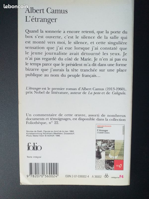 Classique, "l'étranger" d'Albert Camus (image 2)