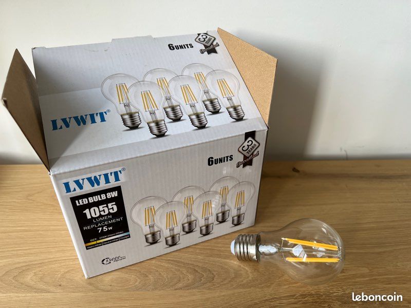 5x ampoules LED E27 1055lm blanc chaud (image 1)