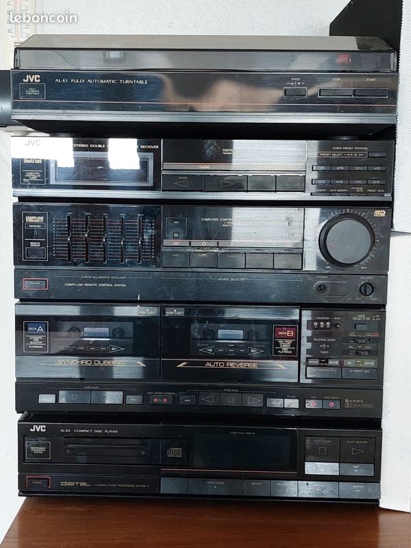 Chaîne Hi-Fi Complète JVC DR-E5BK + XL-E3BK – Modèle A1320 Noir – Occasion Fonctionnelle