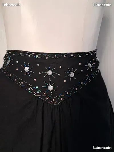 Robe brodée - Noir - Femme - FR
