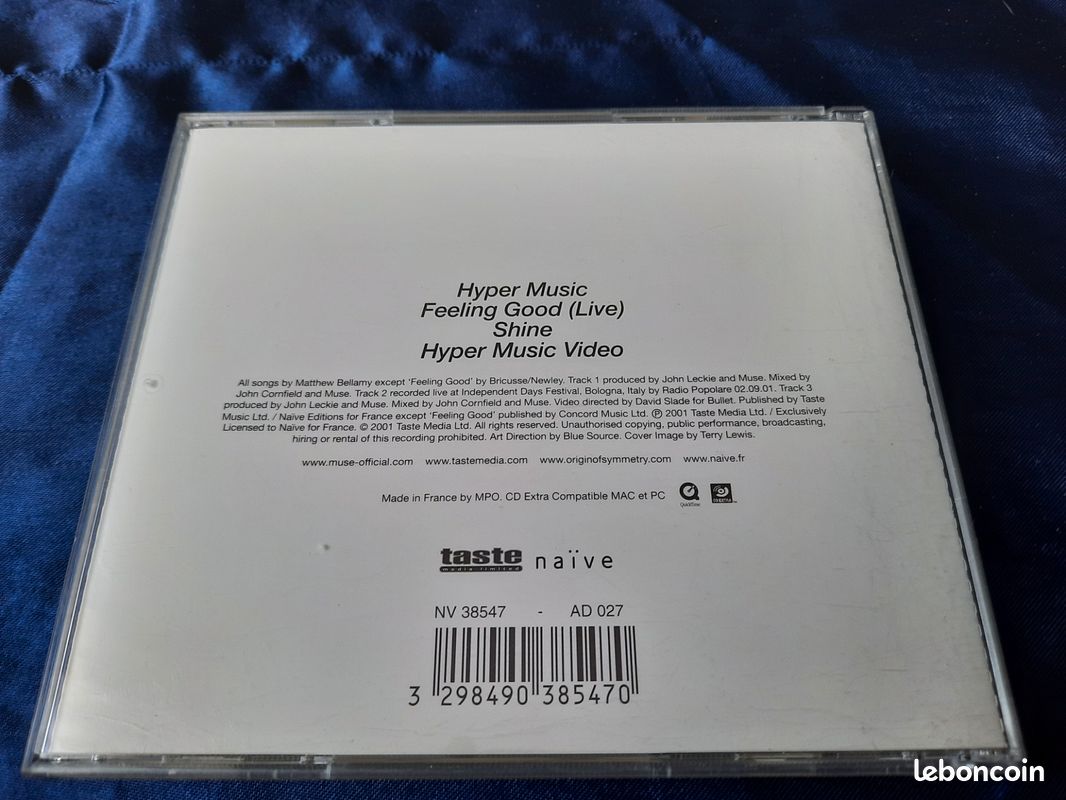 Hyper Music / Feeling Good – MUSE / 2001 / CD 3 titres + Video Hyper Music (image 3)