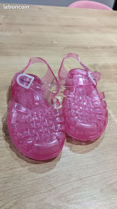 Sandales plastique rose pailleté (image 3)
