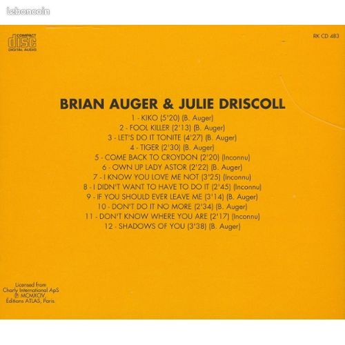 CD Album - Brian Auger & Julie Driscoll – Jazz'N'Blues (image 2)