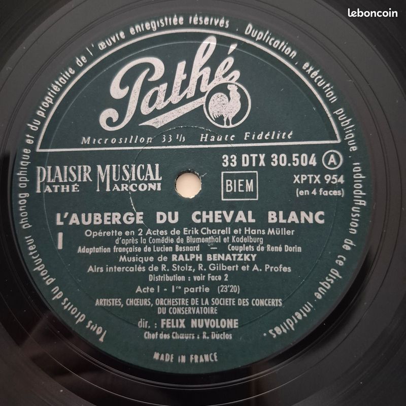 DISQUE VINYLE operette l'auberge du cheval blanc (image 14)