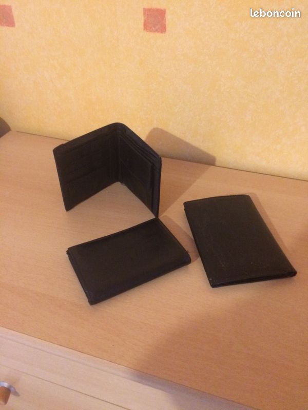 Lot portefeuille cuir noir (image 2)