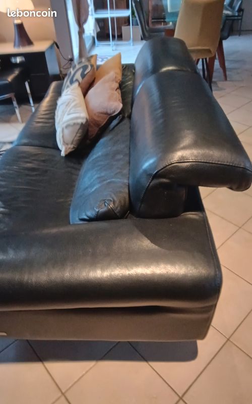 Vends canapé cuir noir (image 3)