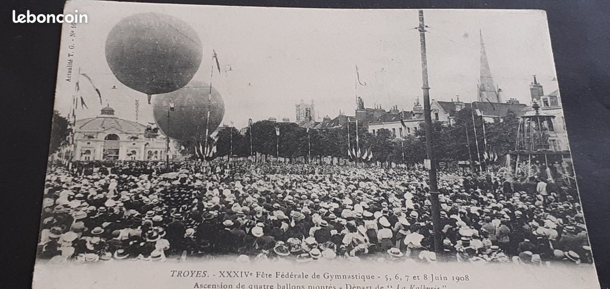 Cpa france troyes ballons juin 1908.tb (image 1)