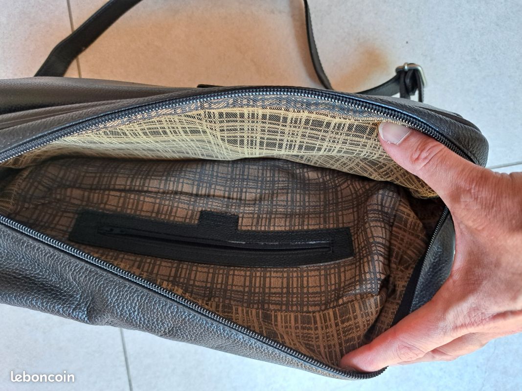 Sacoche Porte Documents Le Tanneur cuir noir (image 5)