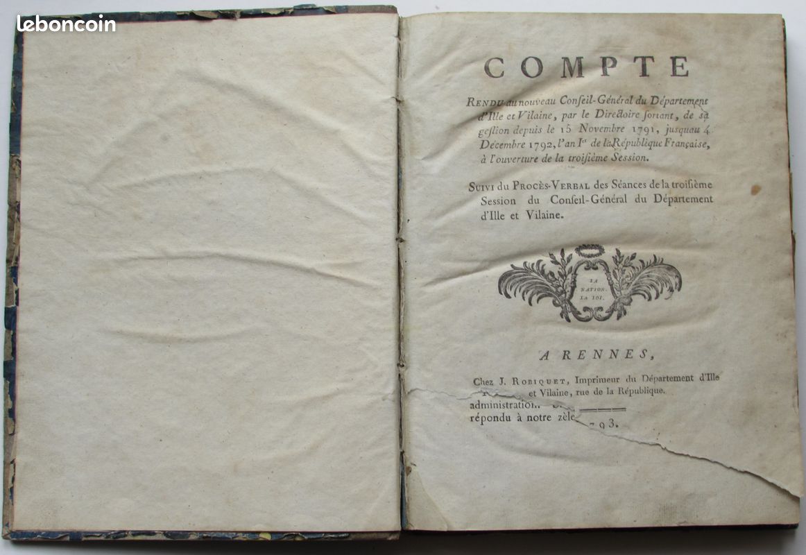 COMPTE RENDU DU NOUVEAU CONSEIL-GÉNÉRAL DU DÉPARTEMENT D'ILLE ET VILAINE, par le DIRECTOIRE sortant, (image 2)
