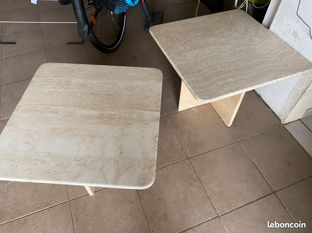 AV deux tables basses en marbre (image 2)