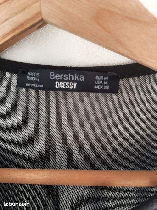 Body tanga noir Bershka taille M 38 transparent à certains endroits très beau (image 3)