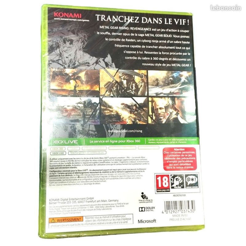 Metal Gear Rising: Revengeance, Xbox360, Neuf sous Blister, FR