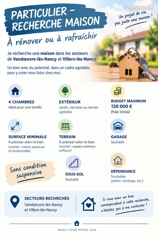 Maison 5 pièces 100 m² · à Vandoeuvre-lès-Nancy · 100 m² · 130 000 €