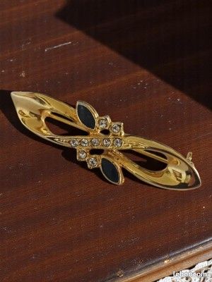 Broche Vintage Métal Et Strass - Accessoire Fantaisie Rétro, Occasion Bon état