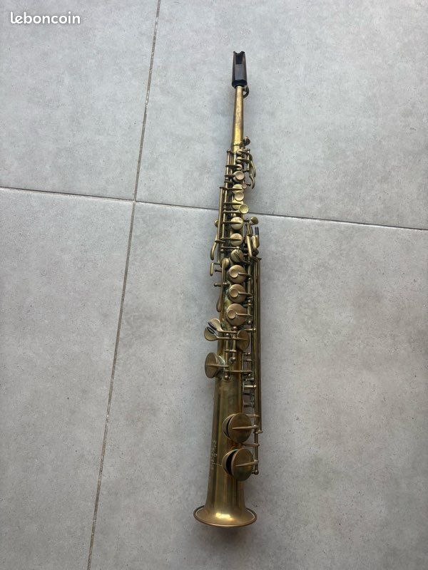 Saxophone Soprano Droit Ancien Couesnon & Cie Monopole 1924 - Instrument de Musique Vintage à Restaurer (image 1)