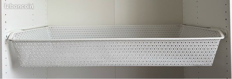 KOMPLEMENT Corbeille en filet, blanc, 100x58 cm + Rail coulissant pour corbeilles, blanc, 58 cm (image 1)