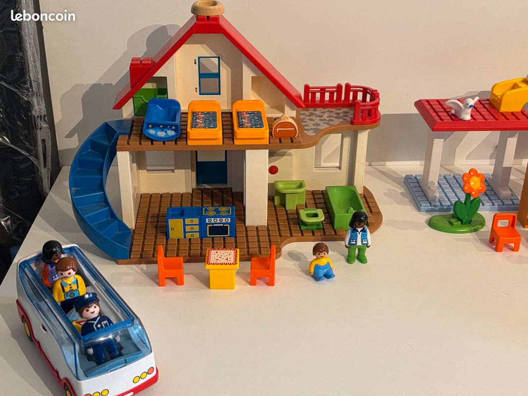Playmobil 123 lot maison pompier hopital avion bus Jeux Jouets