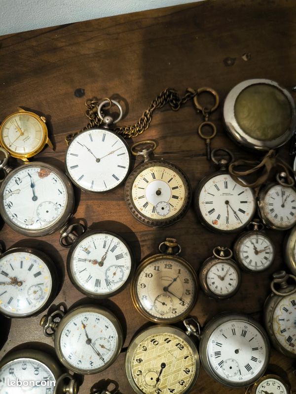 Lot De 16 Montres Gousset Mécaniques Anciennes - Pour Pièces Ou Restauration, Occasion