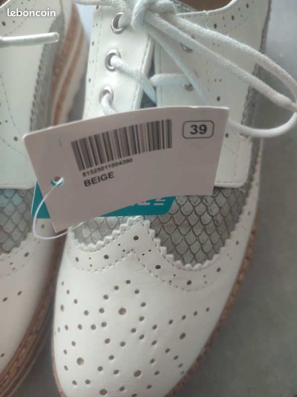 Derbies blanches et argentées (image 4)