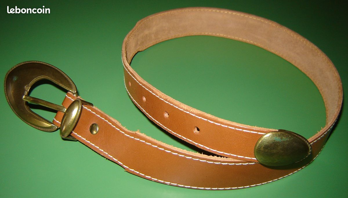 Ancienne Ceinture Old Navy En Cuir Marron, Taille 22 Pour Enfant, Style Preppy