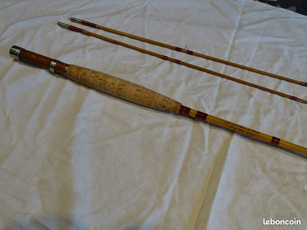 Ancienne Canne à Mouche Montague Bambou Fendu – Modèle Interrupteur, Vintage