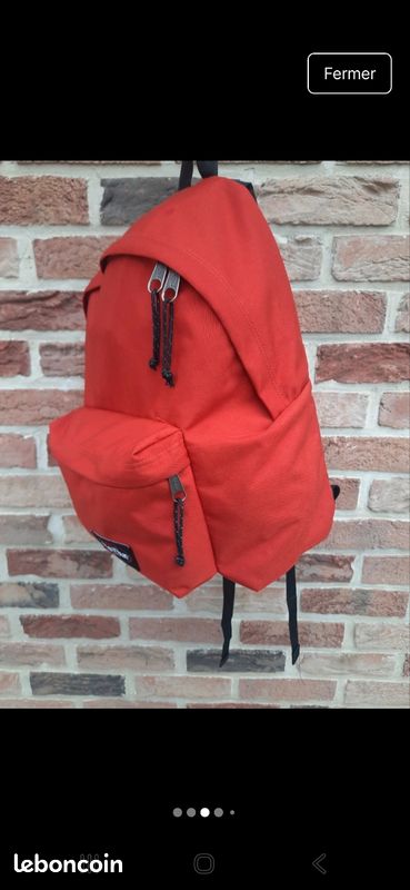 Sac Bandoulière Vintage Increvable Marron Rouge - Caoutchouc Noir Deadstock, Neuf Sans étiquette
