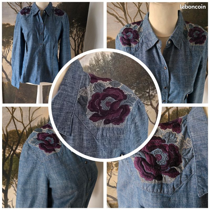 Chemise jeans brodée VENTILO 42 (image 1)