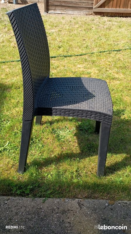 Chaises de jardin grises foncées (image 2)