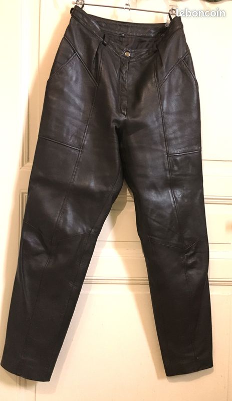 Pantalon Crop En Cuir D'agneau Gaufré FRAME - Taille 26 - Marron - Haute Taille - Neuf Avec étiquettes