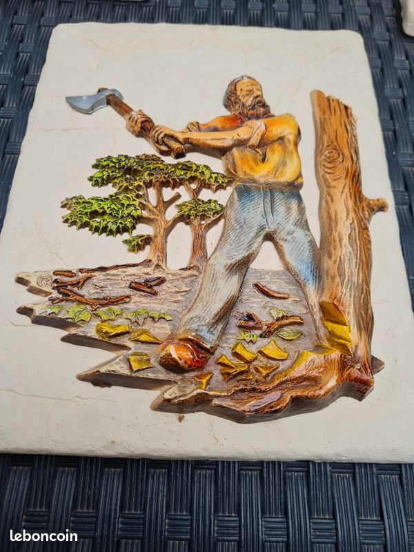 3 cadres en platre décoré par des métiers ancien (image 3)