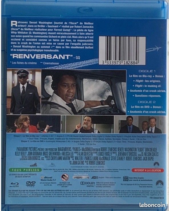 Flight (blu-ray + dvd) Denzel Washington (image 2)