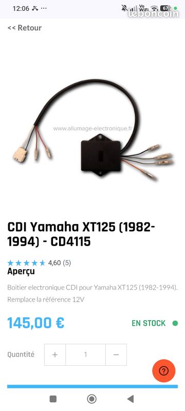 Boîtier CDI Yamaha XT 125 / 200 (image 3)