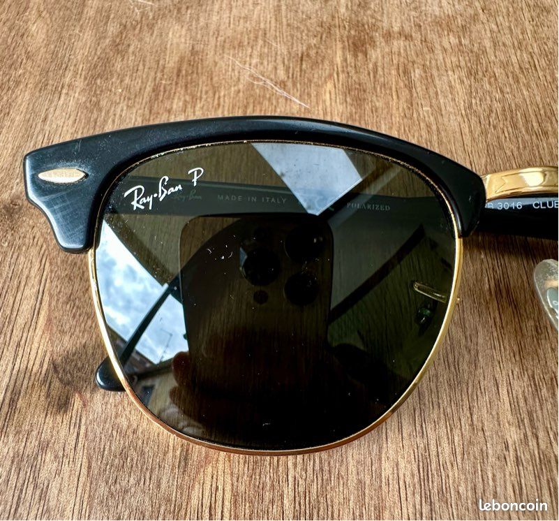 Ray ban Club Master polarisée noir et or (image 4)