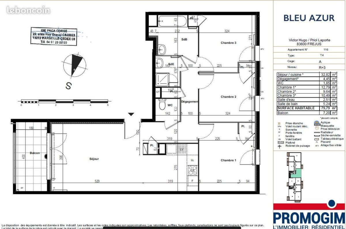 Appartement 4 pièces 76 m² · à Fréjus · 75,8 m² · 1 231 €/mois