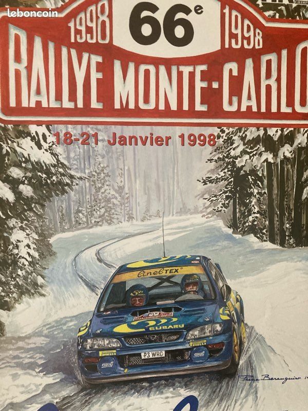 Affiche Officielle Rallye De Monaco Monte-Carlo 1998 - 40x60 Cm - État Neuf