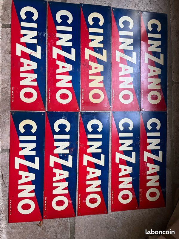 Lot de 10 plaques émaillées cinzano (image 1)