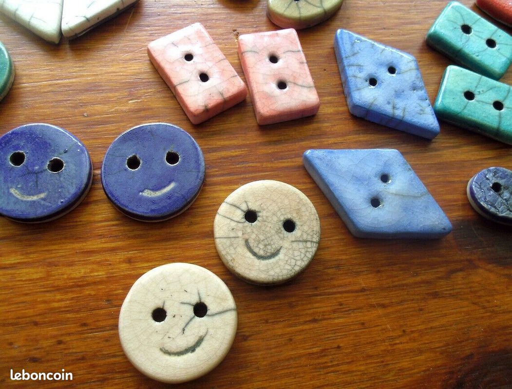 Beau lot 36 boutons céramique raku couture artisanat (image 5)