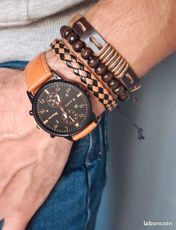Montre Homme Neuve Anigo Avec Bracelet Marron - Neuf Avec étiquettes - Style Classique