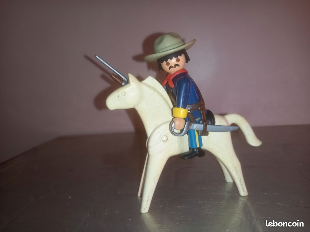 Playmobil Western Chevaux Cavalerie - Sudiste/nordiste, Guerre De Sécession, Occasion