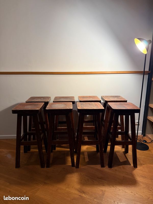 Tabourets de bar brutalistes du milieu du siècle, 1960, lot de 8 (image 5)