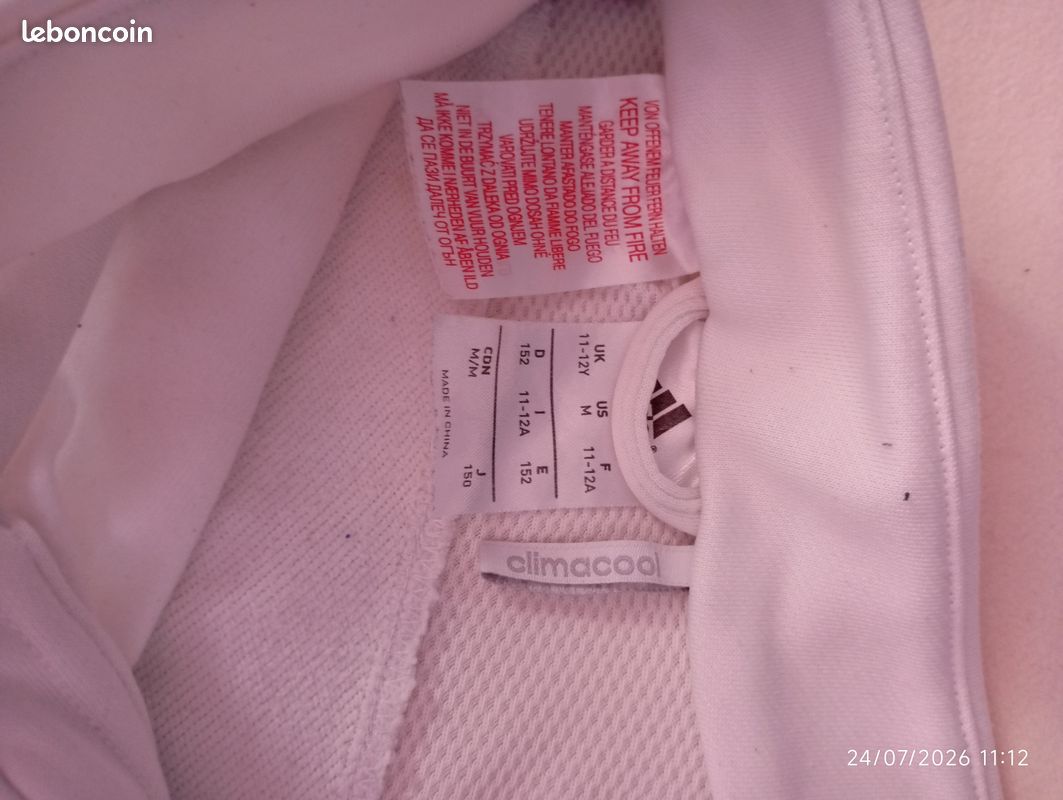 Maillot adidas col zippé 11/12 ans (image 7)