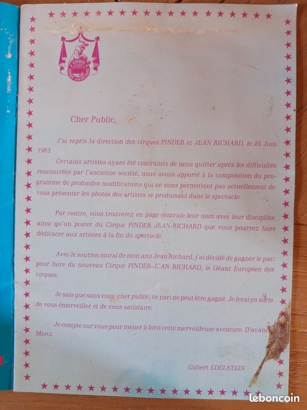 Programme cirque PINDER et poster (image 3)