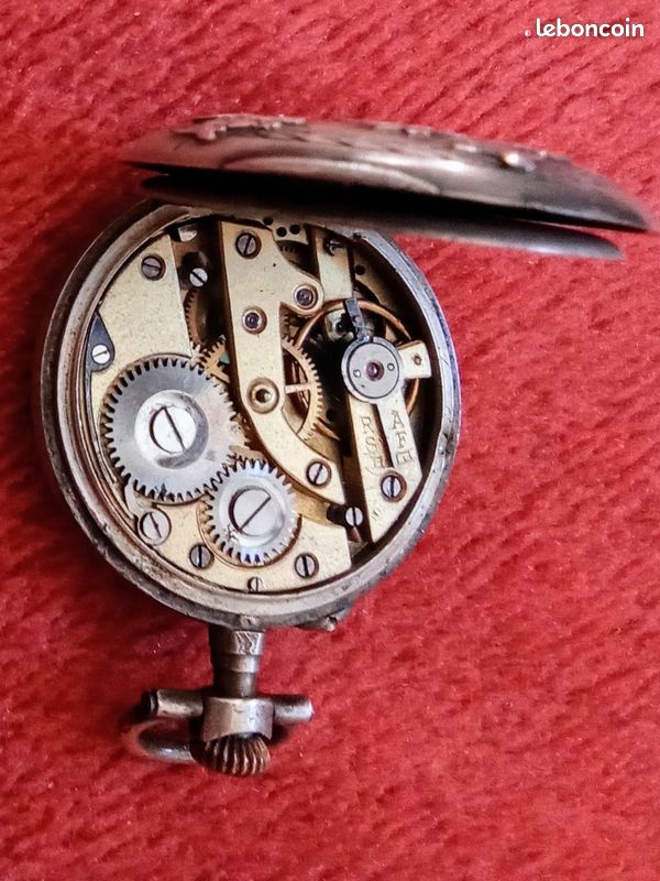 Montre Gousset Ancienne Boîtier Argent Crabe - Vintage, Occasion, Sans Marque